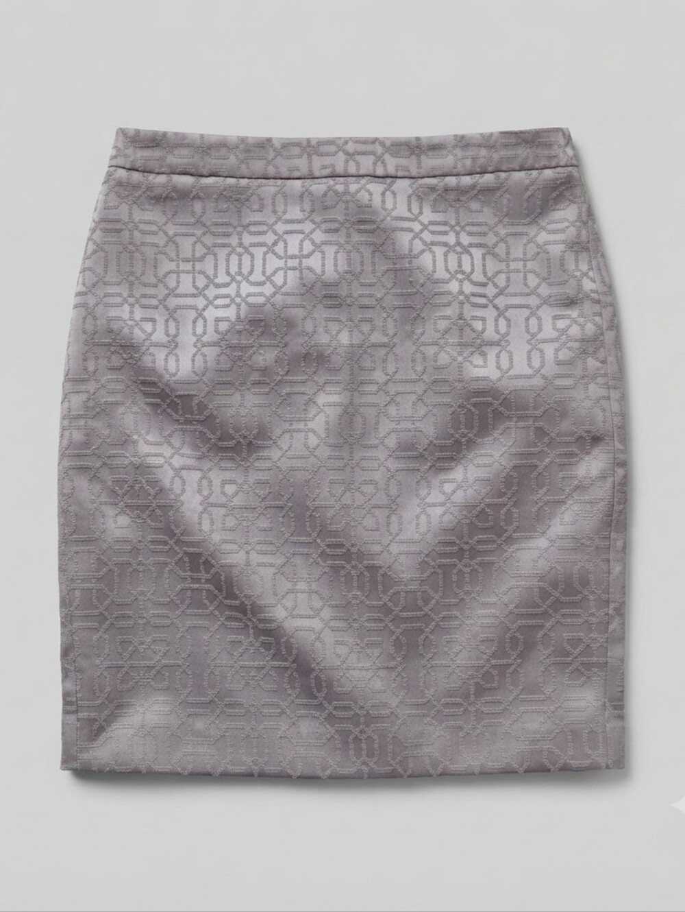 LOFT Gray Jacquard Pattern Pencil Skirt Size 4 Business Casual Chic
